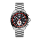 A TAG Heuer Formula 1 Indy 500 Special Edition Chronograph Watch with a stainless steel bracelet and a black-grained dial with red accents, white chronograph sub-dial, and a tachymeter scale on the bezel.