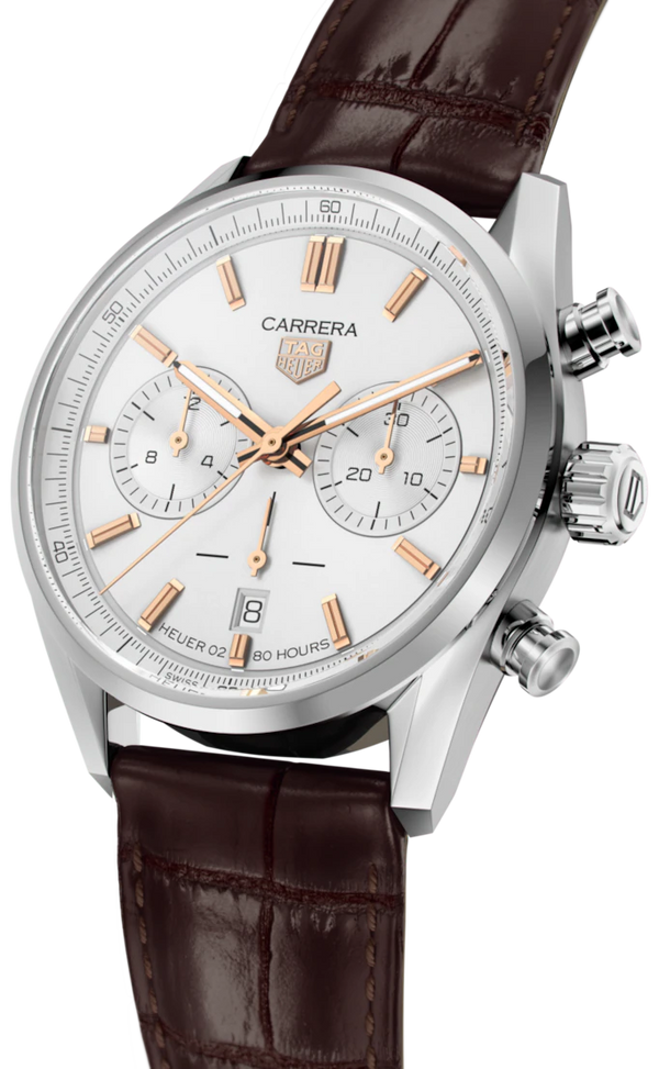 Gents TAG Heuer Carrera Stainless Steel 42mm Case Brown Alligator Strap model CBN2013.FC6483