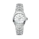 A stainless steel TAG Heuer Link quartz watch with a white mother-of-pearl dial and sapphire crystal glass.