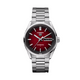 Silver watch with a red face on a white backgroundGent's TAG Heuer Carrera Automatic Watch. The 41mm case. Five year TAG Heuer warranty. model WDA2113.BA0043