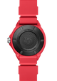 Red watch with black dial featuring Tag Heuer logo on a white background