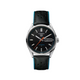 A gent's TAG Heuer Carrera automatic watch with a black grained dial, blue lined, stainless steel case, and a black leather strap with a blue detail.Gent's TAG Heuer Carrera Automatic Watch.  Model Number: WDA2110.FC6614