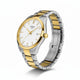 Gent's Tissot PR100 Bicolour: Yellow Gold PVD and Stainless Steel 40mm Case and Bracelet White Dial Sapphire Crystal Glass Date 100m Water Resistant Quartz Watch. 