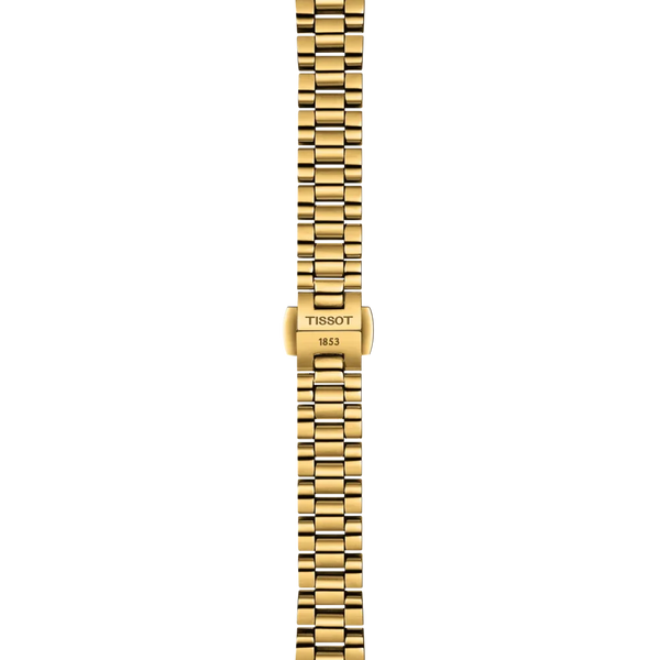 Ladies' Tissot Desir Quartz Watch.

Model number: T1520103311800

Availability: in stock

Yellow Gold PVD on Stainless Steel 28mm Case and Bracelet Mother-of-Pearl Dial with a Sparkly Inner Rim Gold Coloured Roman Numerals Indexes and Hands Sapphire Crystal Glass Quartz Watch.&nbsp;