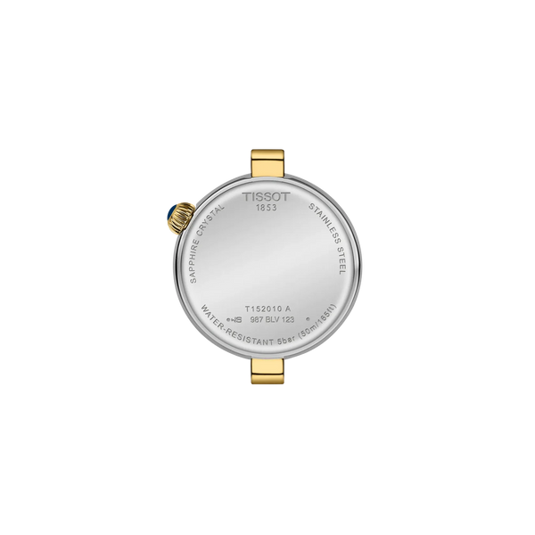 Ladies' Tissot Desir Quartz Watch.&nbsp;

Model number: T1520102211600

Availability: in stock

Yellow Gold PVD on Stainless Steel &nbsp;28mm Case and Bracelet Mother-of-Pearl Dial with a Sparkly Inner Rim Gold Coloured Roman Numerals Indexes and Hands Sapphire Crystal Glass Quartz Watch.&nbsp;