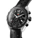Black TAG Heuer watch with a white background