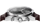 Wristwatch with brown leather strap and silver case on a white background
