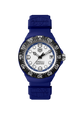 Blue watch with white dial on a transparent background