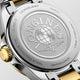 Ladies' Longines Conquest Quartz Watch.
Model Number: L33503127
The 30mm case and bracelet are bicolour: stainless steel with a yellow gold PVD bezel and middle bracelet links. The dial is white with gold coloured hands and indexes. The glass is sapphire crystal. The watch has a date function and is 100m water resistant. The movement is quartz.