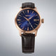 Gent's Seiko Presage Cocktail Time GMT Automatic Watch.

Model: HCB005J

The 40.5mm case is rose gold PVD on stainless steel with a brown leather strap and deployment clasp. The radial patterned dial is blue with rose coloured hands and indexes. The watch has a GMT hand for setting on a second time zone, 24-hour indicators and a date function. The watch has a see-through case back. The movement is automatic.