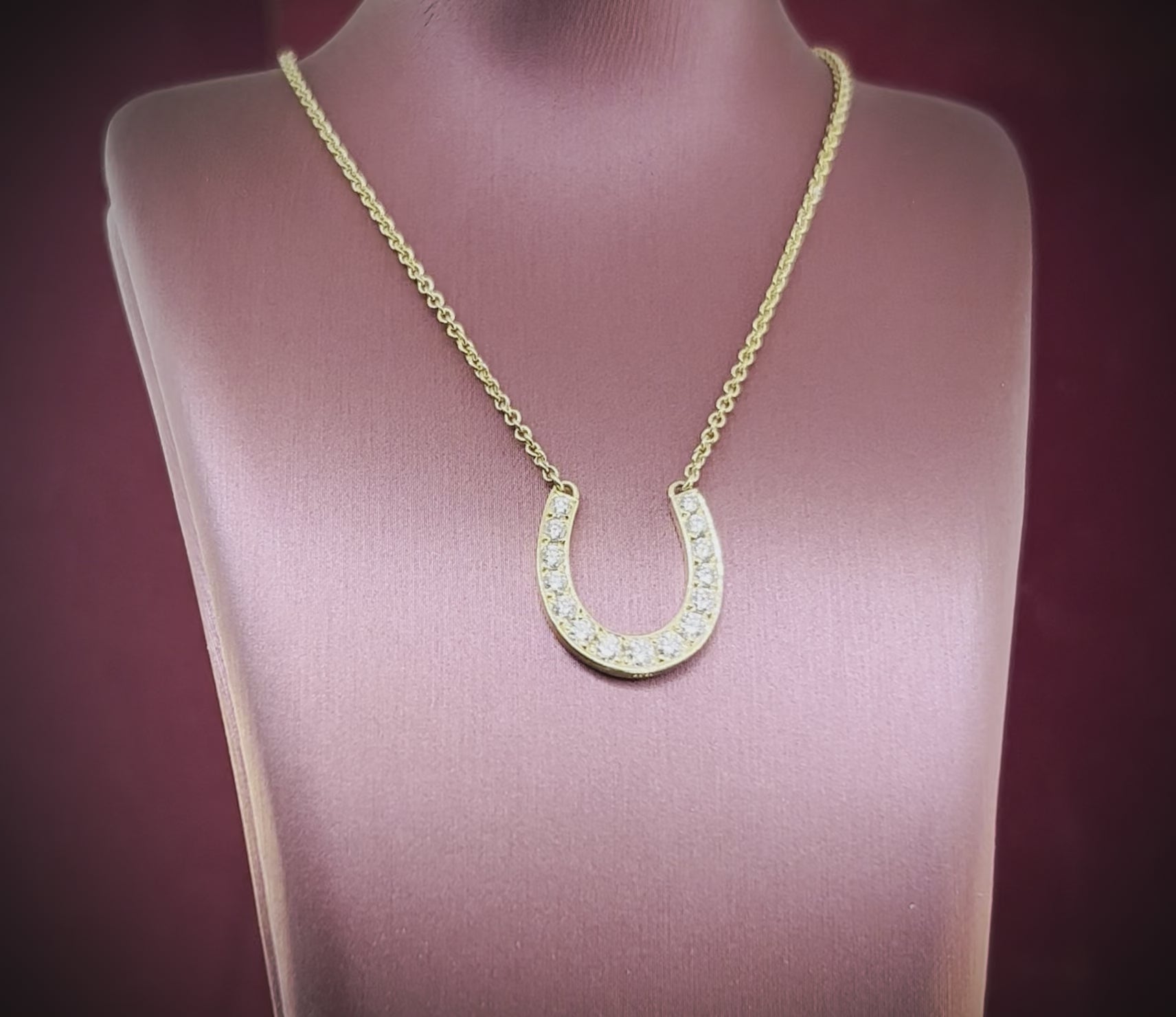 Diamond Horseshoe Necklace in 9ct Gold | Gold Boutique
