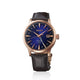 Gent's Seiko Presage Cocktail Time GMT Automatic Watch.

Model: HCB005J

Availability: in stock

The 40.5mm case is rose gold PVD on stainless steel with a brown leather strap and deployment clasp. The radial patterned dial is blue with rose coloured hands and indexes. The watch has a GMT hand for setting on a second time zone, 24-hour indicators and a date function. The watch has a see-through case back. The movement is automatic.
