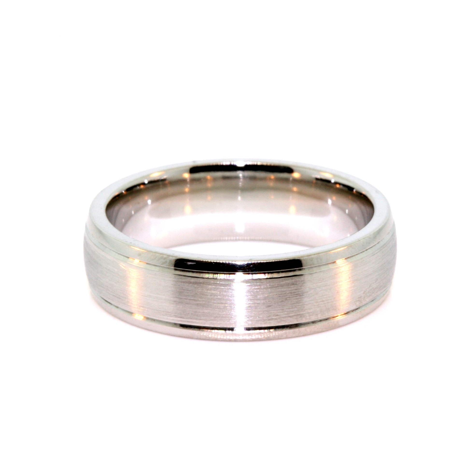 3 Stone Diamond Mens Wedding Ring in 18k Gold Comfort Fit Ring